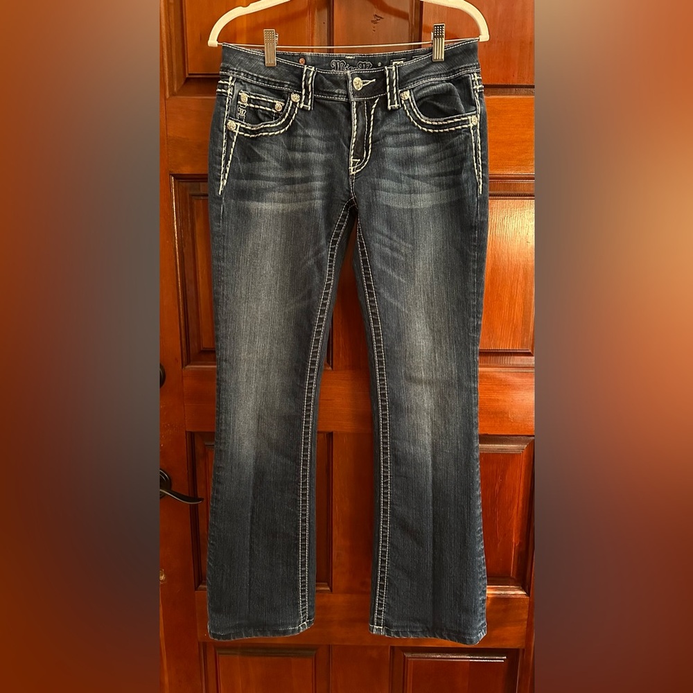 Miss Me Boot Loose Saddle Stitch Flap Pocket Size 29 Gently Used Uncut Hem 31”